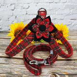 Plaid Pet Harness Vest Walking.