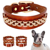 Leather French Bulldog Collar.
