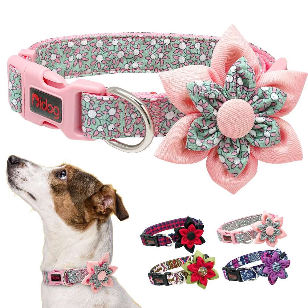 Dog Flower Adjustable Collar.