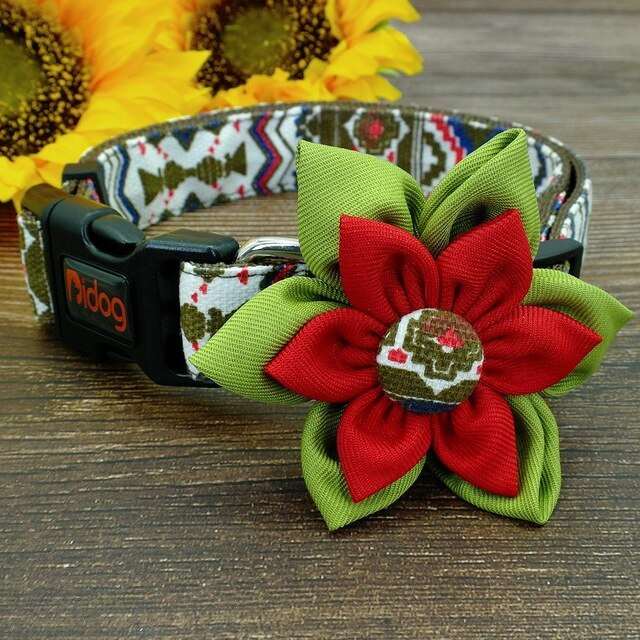Dog Flower Adjustable Collar.