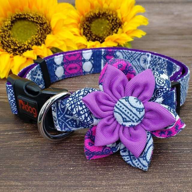 Dog Flower Adjustable Collar.