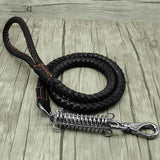 Leather Braided Training Dog Leash.