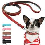 Leather Long Rope Dog Leash.