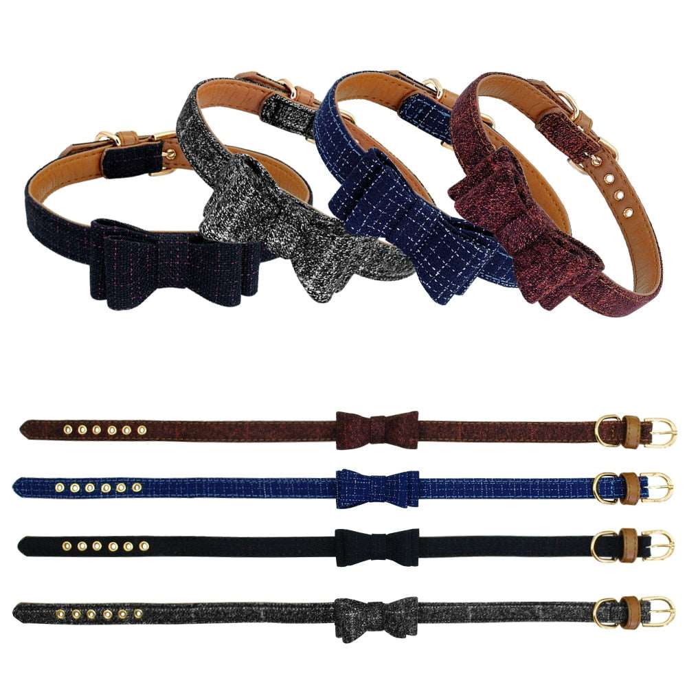Adjustable Bowknot Dog Collar.