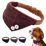 Adjustable Leather Bandana Dog Collar.