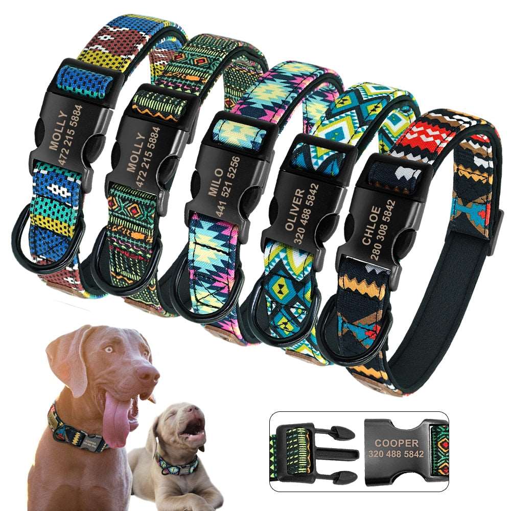 Printed Plaid Dog Collar.