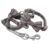 Plaid Adjustable Dog Collar Set.