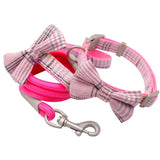 Plaid Adjustable Dog Collar Set.