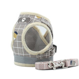 Striped Adjustable Dog Harness With Leash.