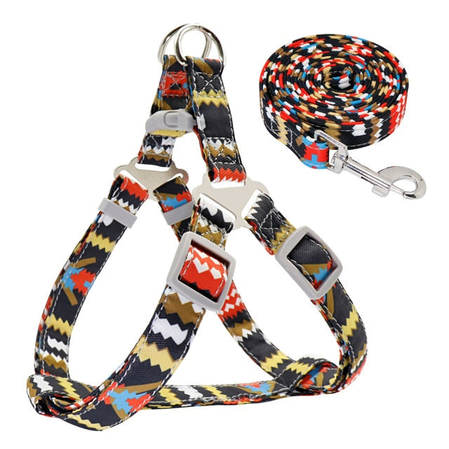 Tribal Style Adjustable Dog Harness Set.