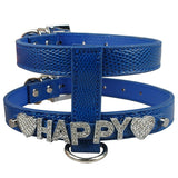 Pu Leather Snakeskin Dog Harness.