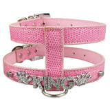 Pu Leather Snakeskin Dog Harness.