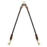 Braided Leather Dual Dog Leash.