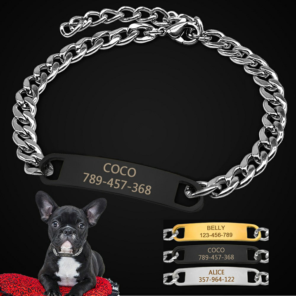 Stainless Steel Engraved Collar.