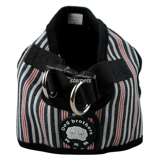 Dog Walking Striped Harness Set.