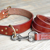 Real Leather Dog Collar Set.