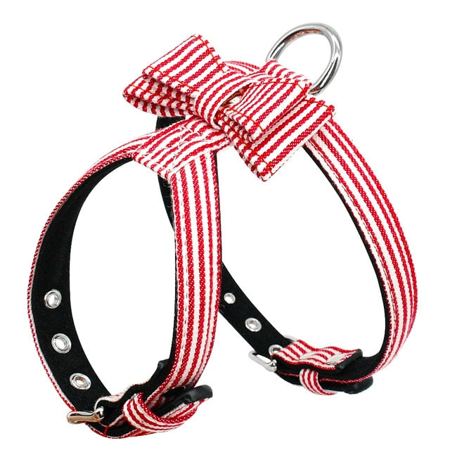 Bowknot Plaid Dog Harness