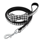 Plaid Leather Dog Leash.
