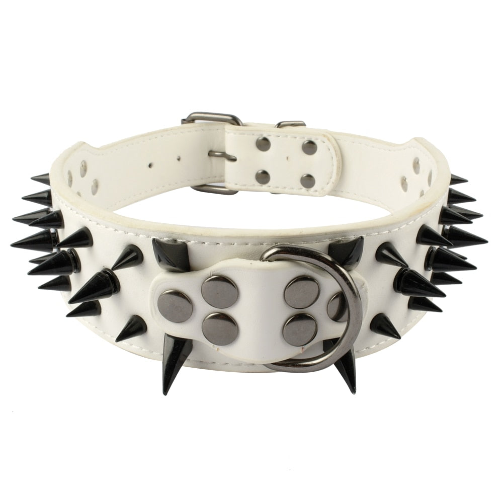 Spiked Leather Dog Harness Set.