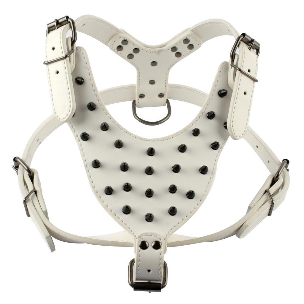 Spiked Leather Dog Harness Set.