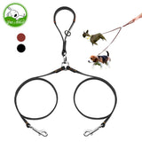 Genuine Leather Dog Double Leash.