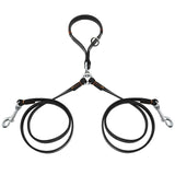 Genuine Leather Dog Double Leash.