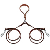 Genuine Leather Dog Double Leash.