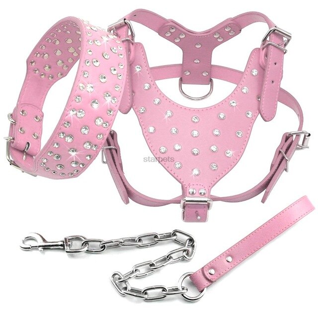 Bling Rhinestone Studded Leather Harness