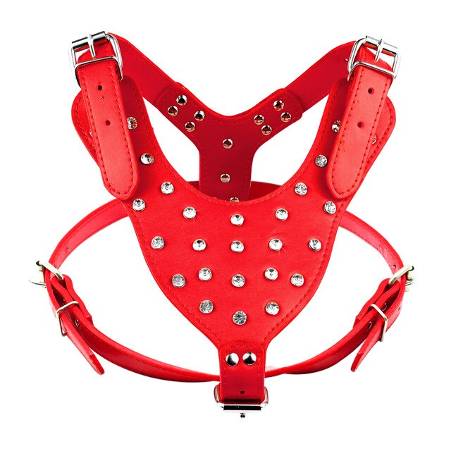 Leather Adjustable Dog Spike Harness.