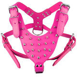 Leather Adjustable Dog Spike Harness.