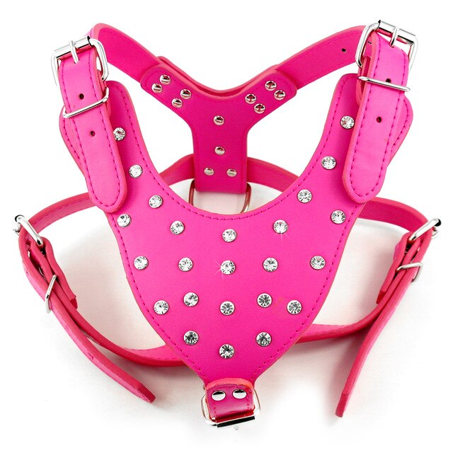 Leather Adjustable Dog Spike Harness.