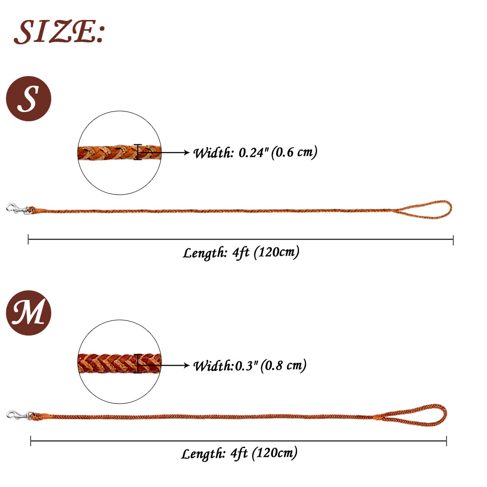 Rolled Braided Dog Leash.