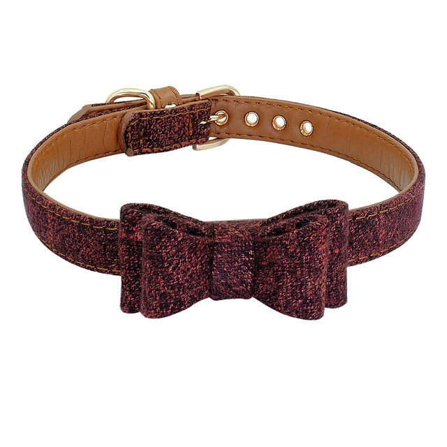 Adjustable Bowknot Dog Collar.
