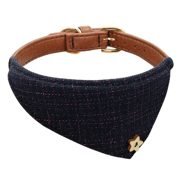 Adjustable Leather Bandana Dog Collar.