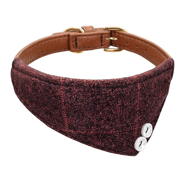 Adjustable Leather Bandana Dog Collar.