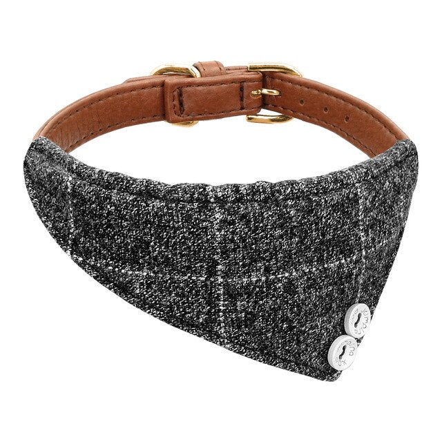 Adjustable Leather Bandana Dog Collar.