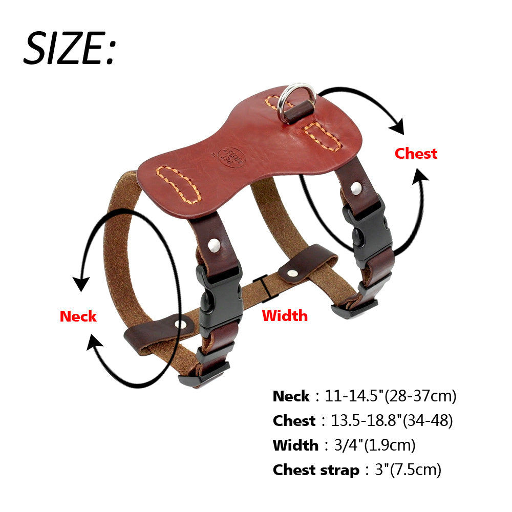 Genuine Leather Dog Harness.