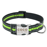 Reflective Stripe Nylon Dog Collar.