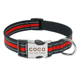 Reflective Stripe Nylon Dog Collar.
