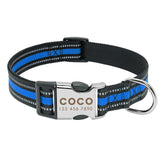 Reflective Stripe Nylon Dog Collar.