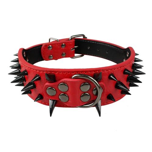 Dog Leather Spiked Collar.