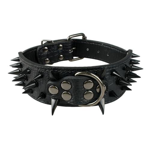 Dog Leather Spiked Collar.