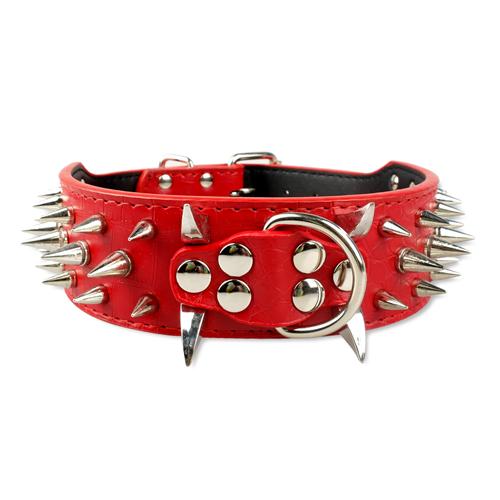 Dog Leather Spiked Collar