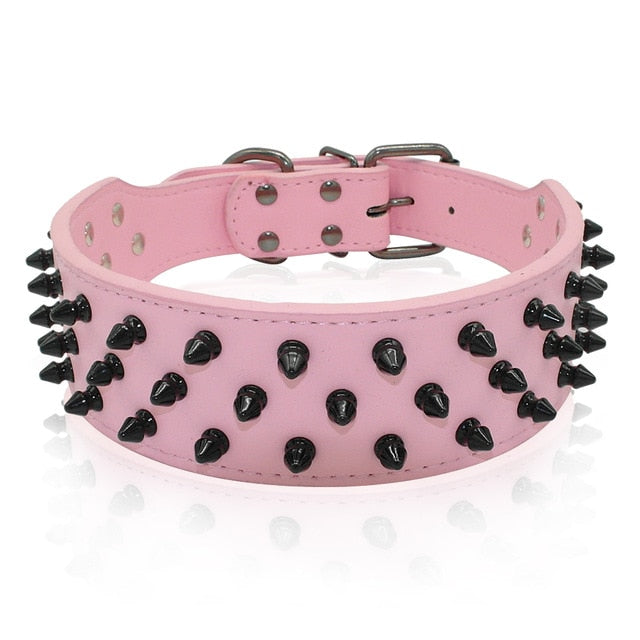 pink spiked dog collar