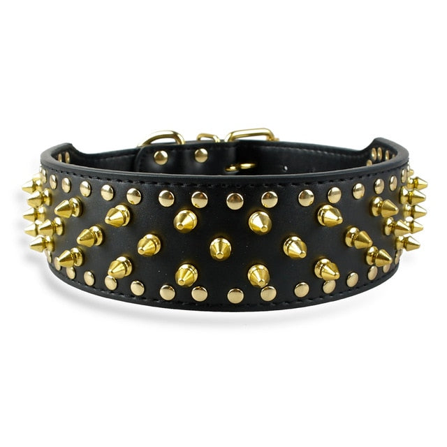 Dog Leather Spiked Collar.
