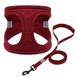 Denim Breathable Dog Harness Set.