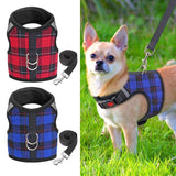 Plaid Style Dog Harness.