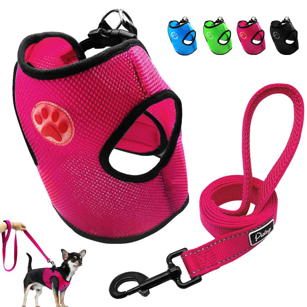 Dog Paw Adjustable Mesh Harness.