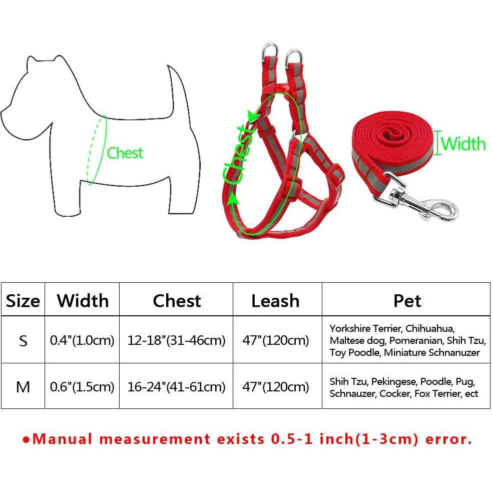 Reflective Dog Harness Set For Small Dogs 