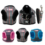 Dog Walking Striped Harness Set.